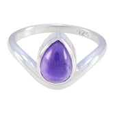 Amanda Purple Solitaire Gemstone Ring in Sterling Silver Amethyst Purple